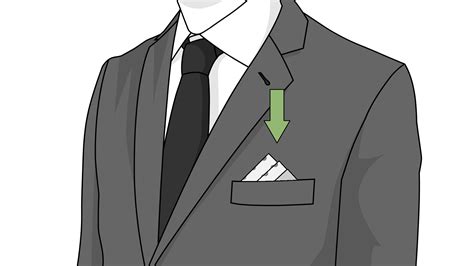 handkerchief in suit pocket.